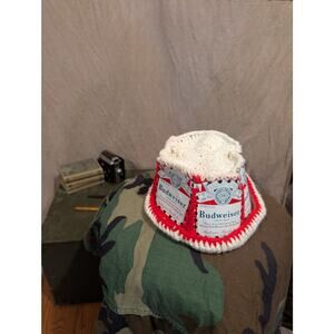 VTG 70s Budweiser Crochet Hat
